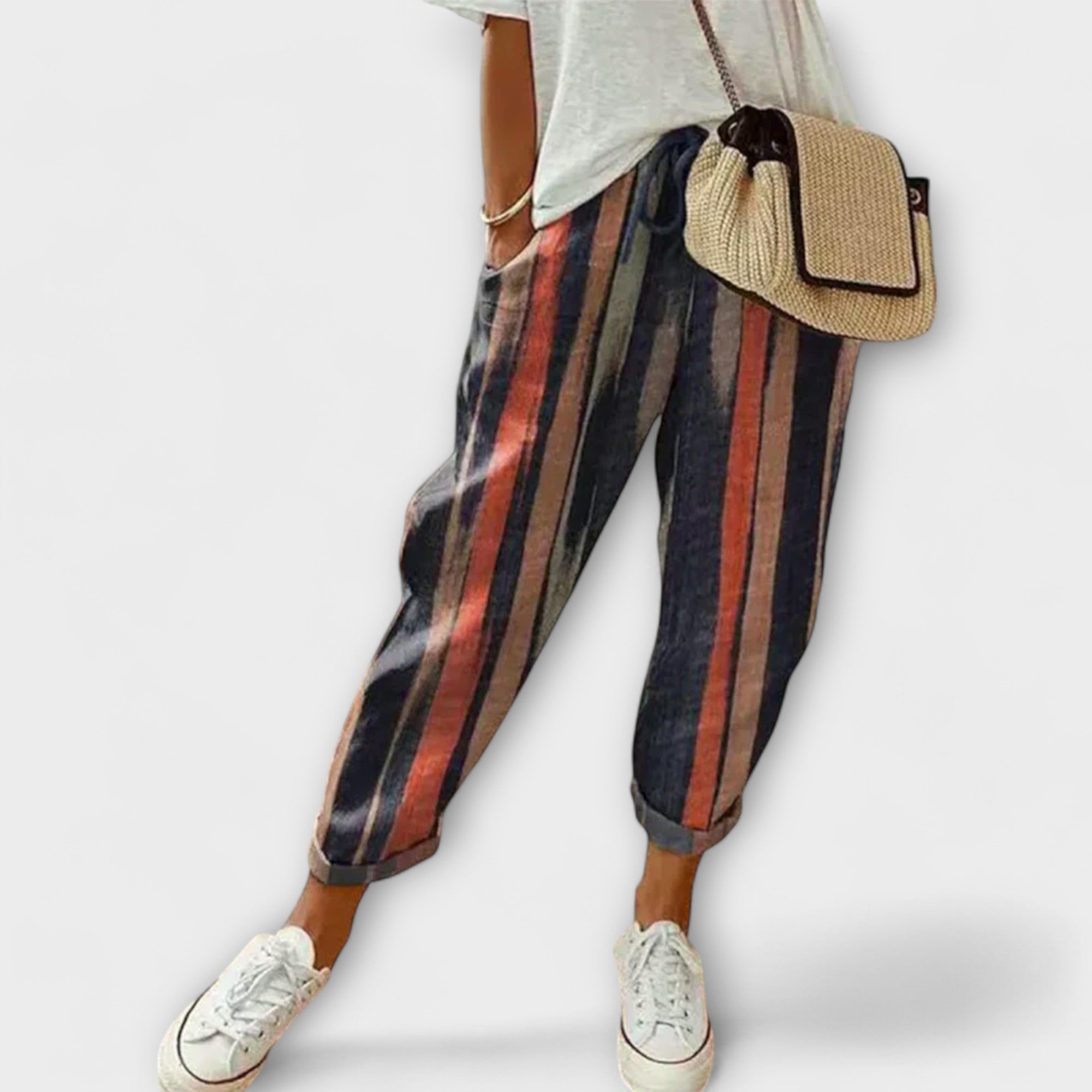Burga - Pantaloni Comodi in Cotone-Lino