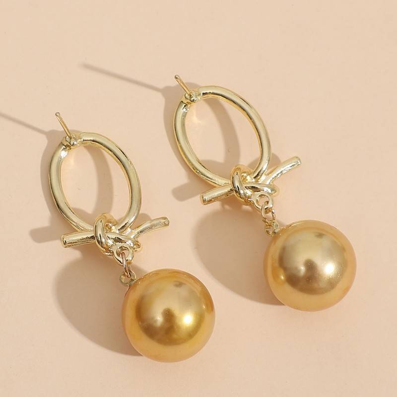 Gullperle hoops øreringer
