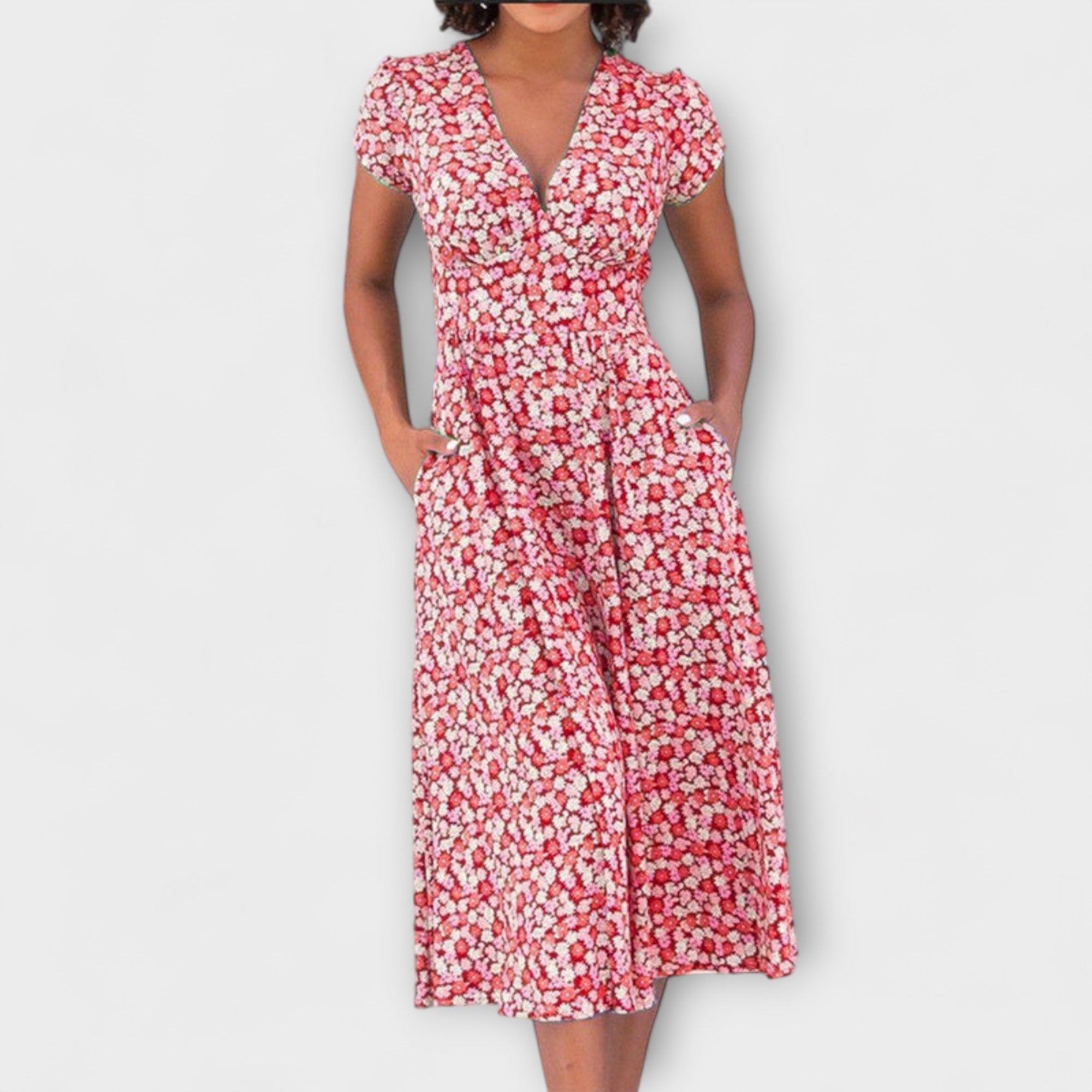 Fienna - Vestito midi con patta di bottoni