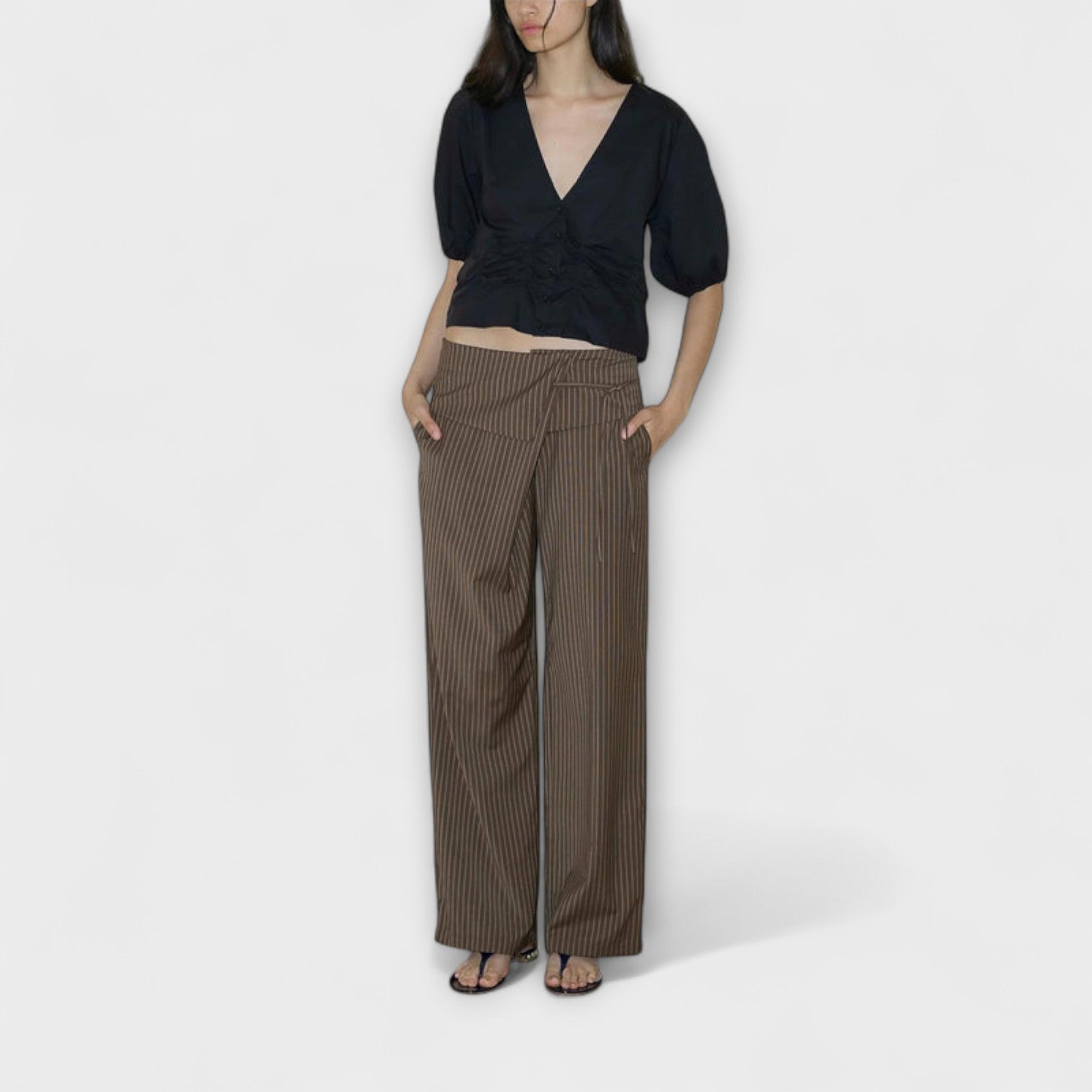 Julia - Pantaloni pieghevoli a righe