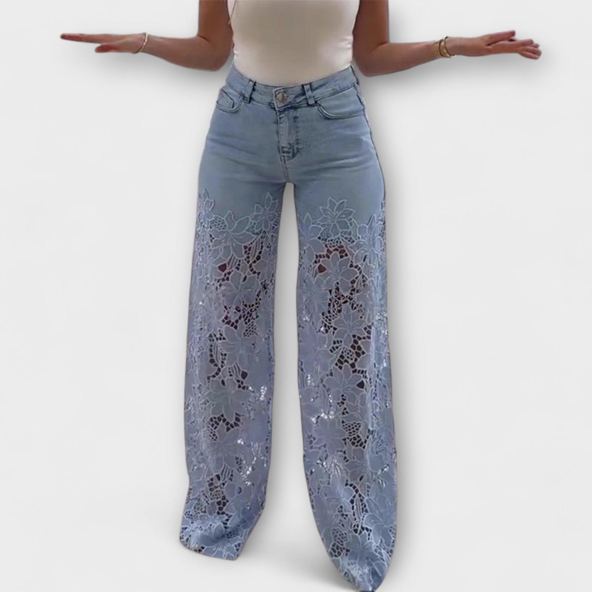 Trendy blonde lappeteppe jeans